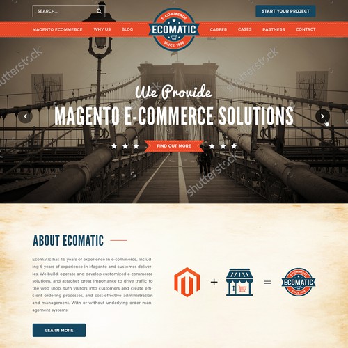 winning web design for Magento ecomerce "Ecomatic"