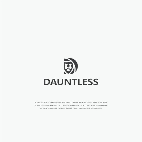 Flat minimalist logo concept for Dauntless