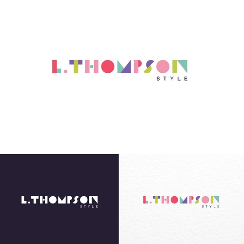 Bold type-based logo for style consultant