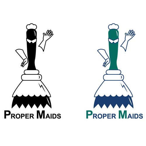 create a modern minimalist clean logo illustrates superior maid service - Proper Maids