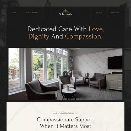 St Bernards Website Concept – Bold & Sophisticated Direction