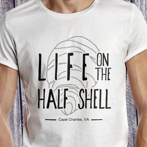 T-shirt design Life on the half shell