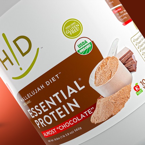 Hallelujah Diet Chocolate Protein Label
