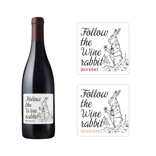Illustrated wine label