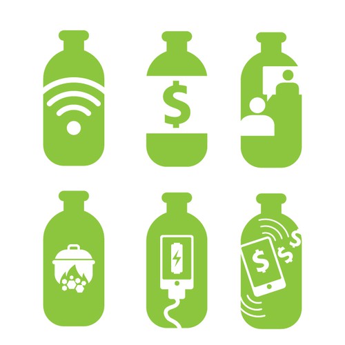 Symbols to Exchange Plastic Bottles for Various Items