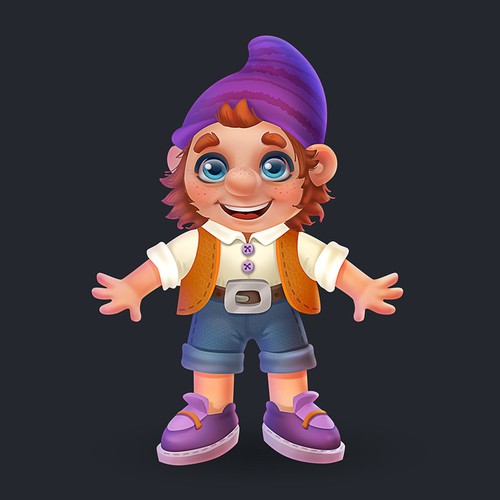 Young gnome character design