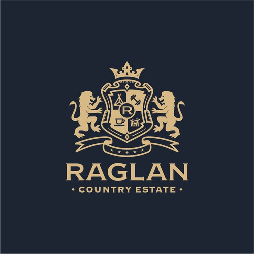 Classic luxury emblem logo design concept for Raglan Country Estate