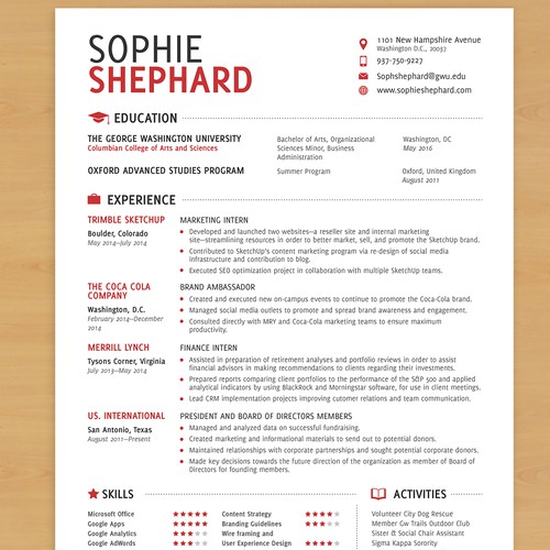 Create a capturing resume
