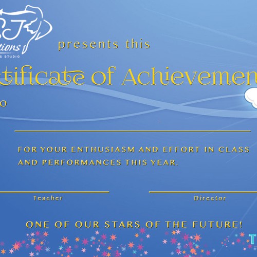 Creating a Dance Studio Certificate of Acheivement