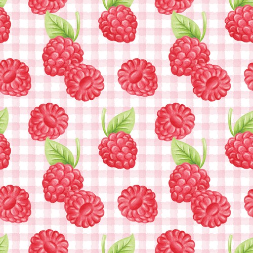 Raspberry seamless pattern