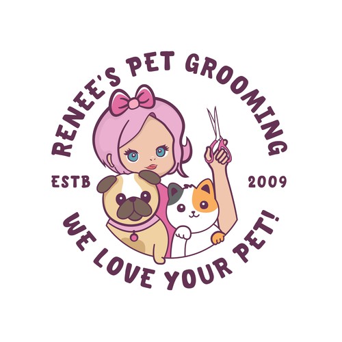 Renee's Pet Grooming Logo Design