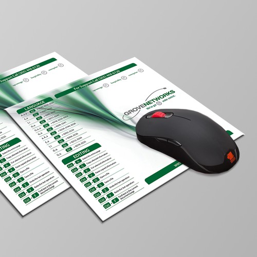 Mousepad for Miami IT firm with Spanish and Portuguese shortcuts