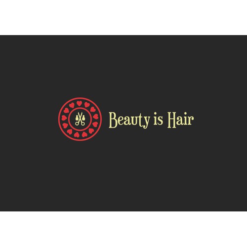 A fun edgy modern logo for Beauty is Hair