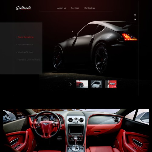 Exotic car detailing website design
