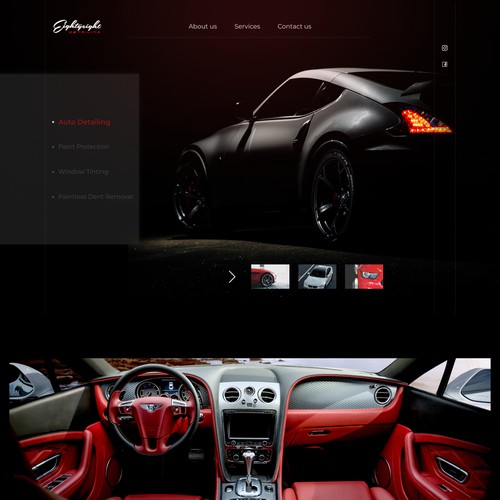 Exotic car detailing website design