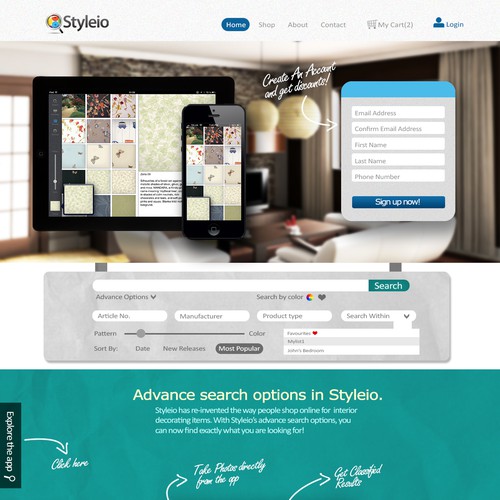 New landing page wanted for Styleio