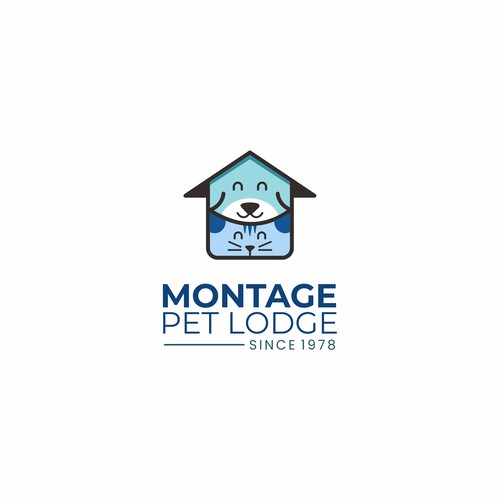 montage pet lodge logo concept