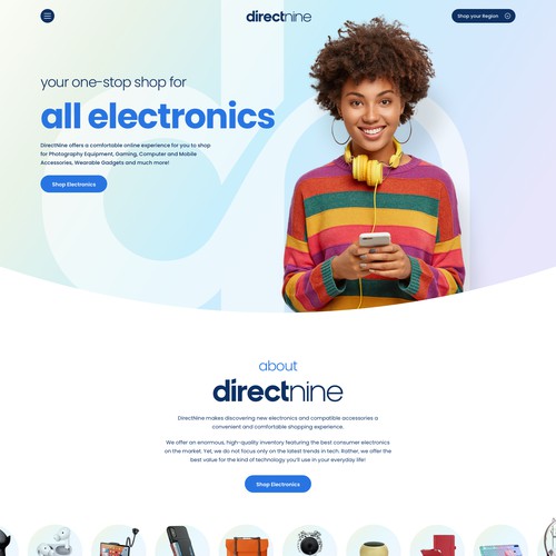 Landing Page design for Global Electronics Retail Brand