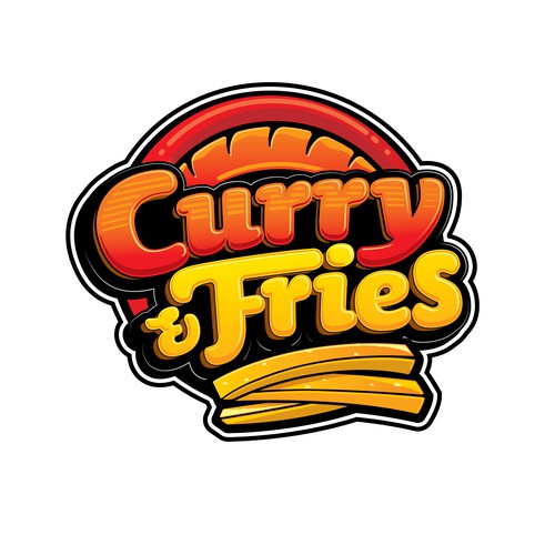 Curry & Fries. Logo for German Fast Food