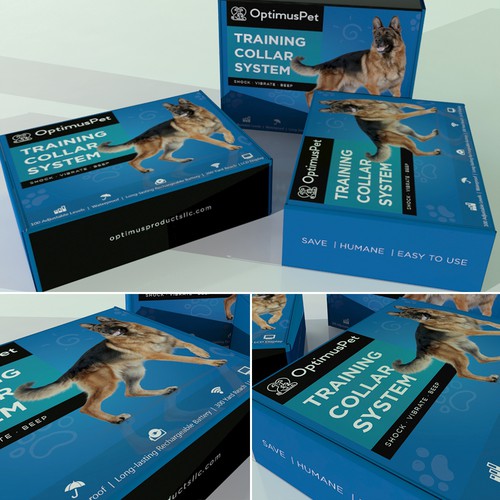 Packaging design for Optimus Pet Training Collar System