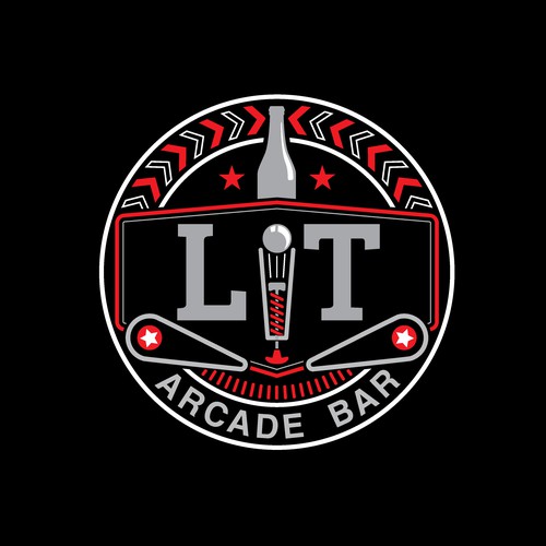 Logo concept for Lit Arcade bar