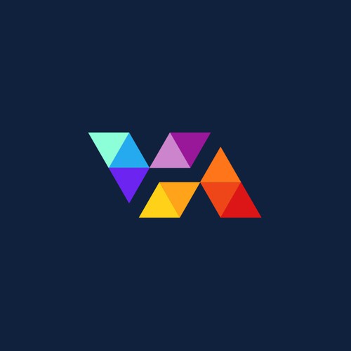 VA geometric colorful monogram
