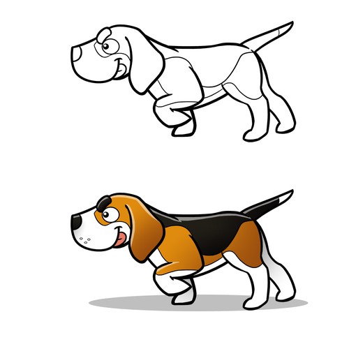 Stylized dog illustration