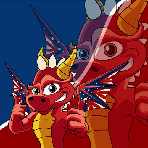 Dragon cartoon mascot logo