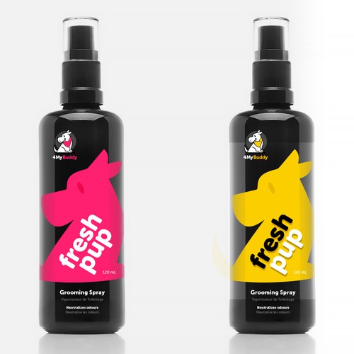 minimalistic label concept for high end dog grooming spray