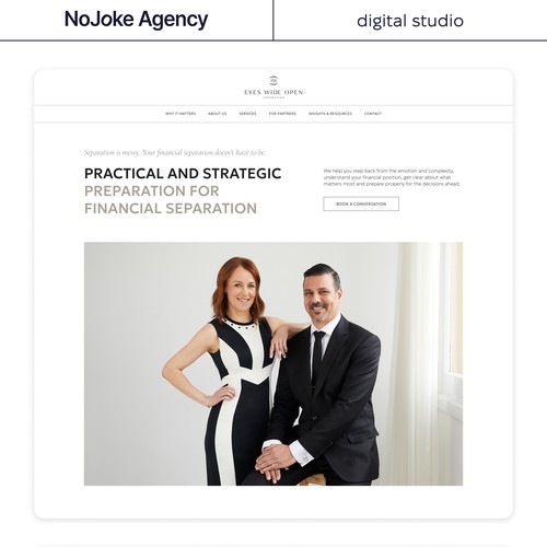 Eyes Wide Open Separation: Website for a financial separation advisory