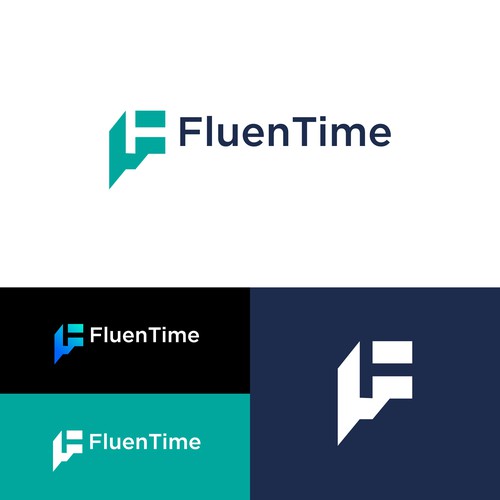 Fluen time logo design