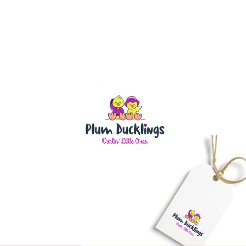 Childish logo for plum ducklings