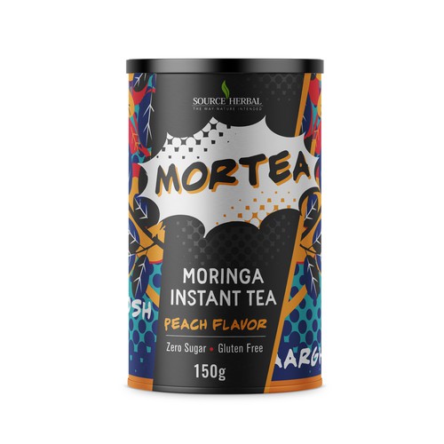 Moringa Instant Tea package label that needs to pop off the shelves