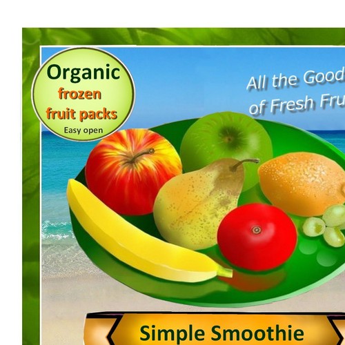 Create capturing organic fruit and vegetable illustrations  for Simple Smoothie