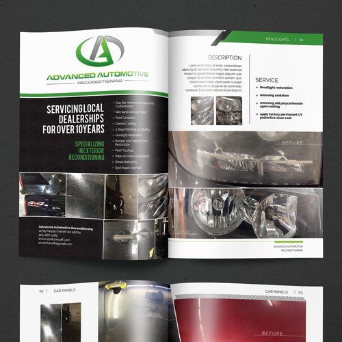 Magazine Cover and Layout for Advanced Automotive