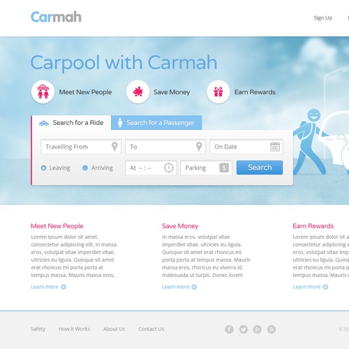 Carmah ride sharing portal design