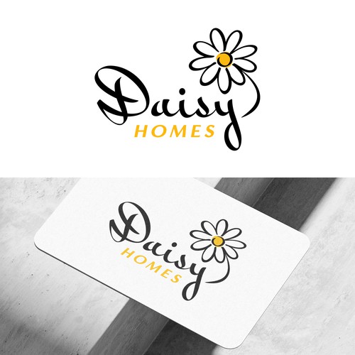Fun bright cool logo for a woman, family owned company that buys, flips houses - Daisy Homes