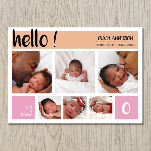 baby announcement card