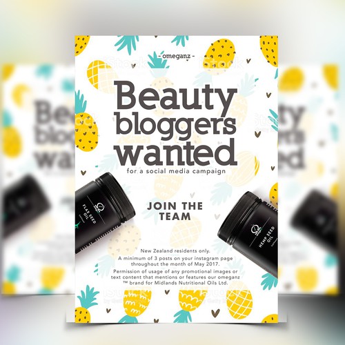 Beauty Bloggers wanted flyer