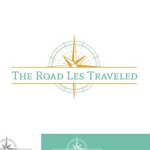 Create a unique luxury-adventure logo for The Road Les Traveled