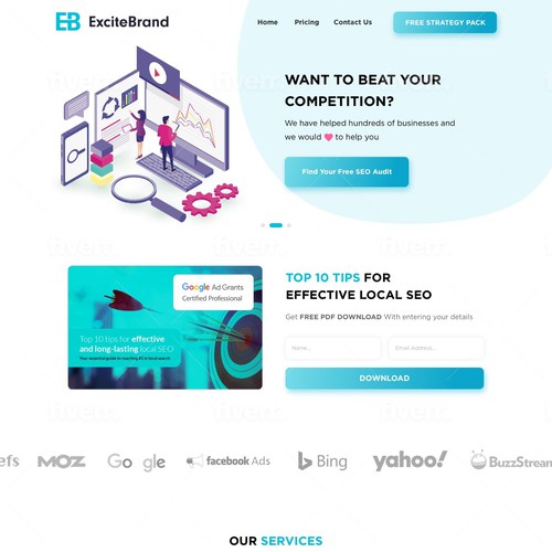 Excitebrand Landing Page Design