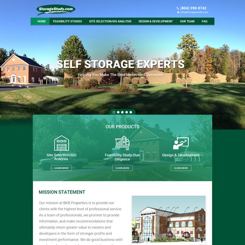 Customized responsive design for self storage consulting company
