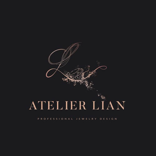 Diamond initial logo for Jewelry Designer - Atelier Lian