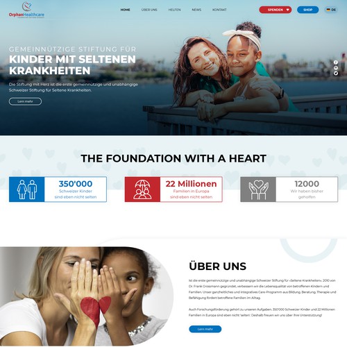 Engaging Wesbite design for Kinder Orphans Health Care 