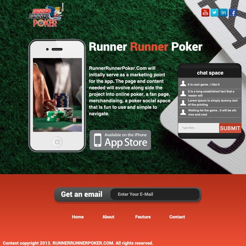Landing page needed for Runner Runner Poker !!!