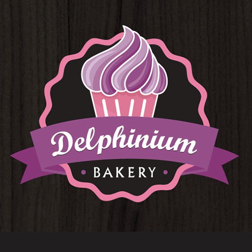 Create a new logo for gourmet bakery, Delphinium Bakery