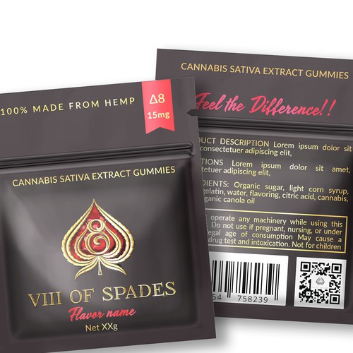 Luxury CBD gummies pouch design