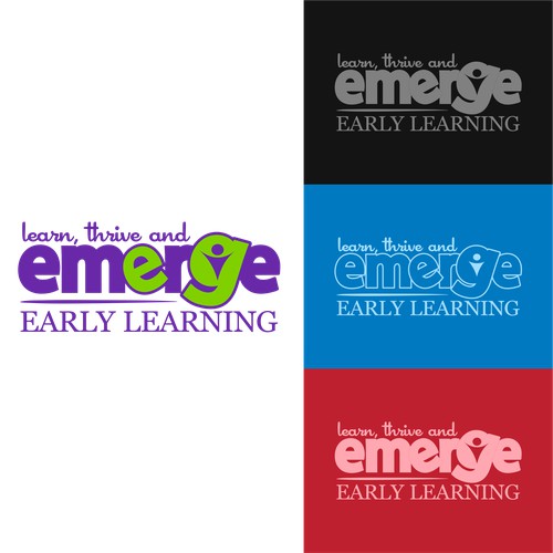 Wordmark logo concept for Emerge Early learning