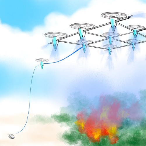 Fire fighting drones sketch