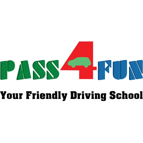 Sign write PASS4FUN driving school cars.